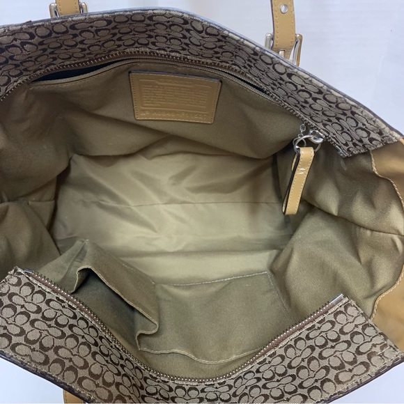 Coach Brown Signature Jacquard Monogram Tote Bag - Picture 6 of 13
